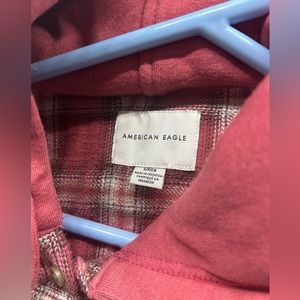 Plaid American Eagle button down hoodie